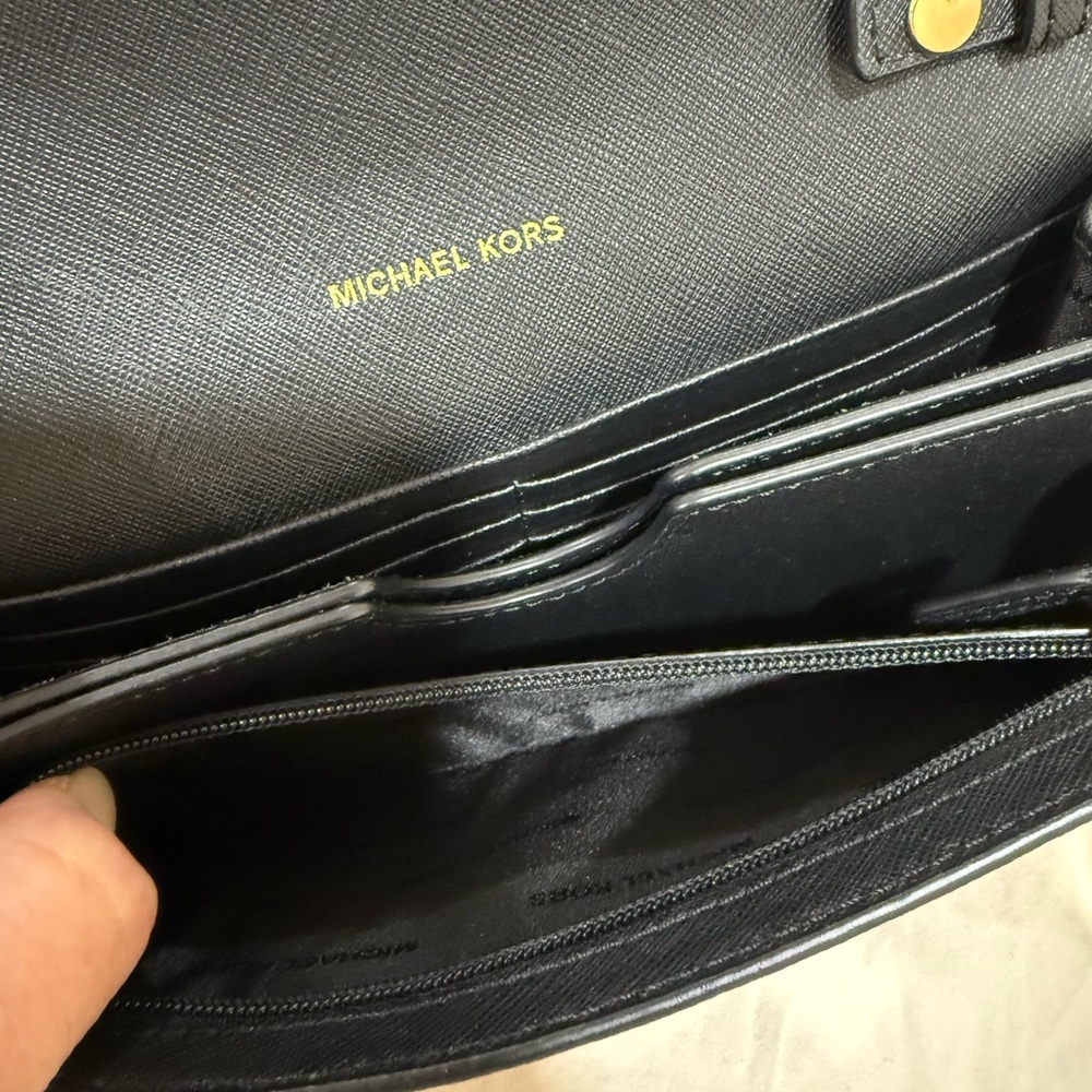 Michael Kors Black Crossbody with Gold Chain - Picture 7 of 13
